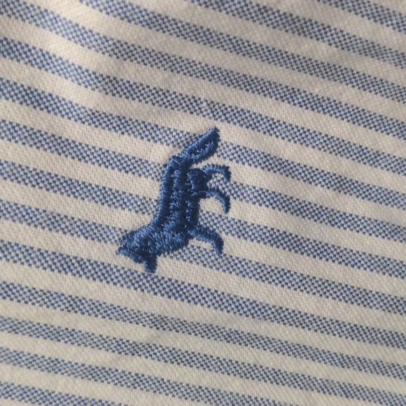 SOLD- Maison Kitsuné Men's Blue and White Striped Oxford Shirt- size FR39 - Picture 4 of 6